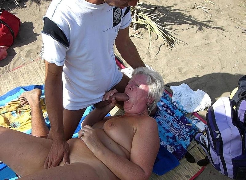 Young Black Guy Fucks The Mouth Of Granny On The Beach Hot Mature